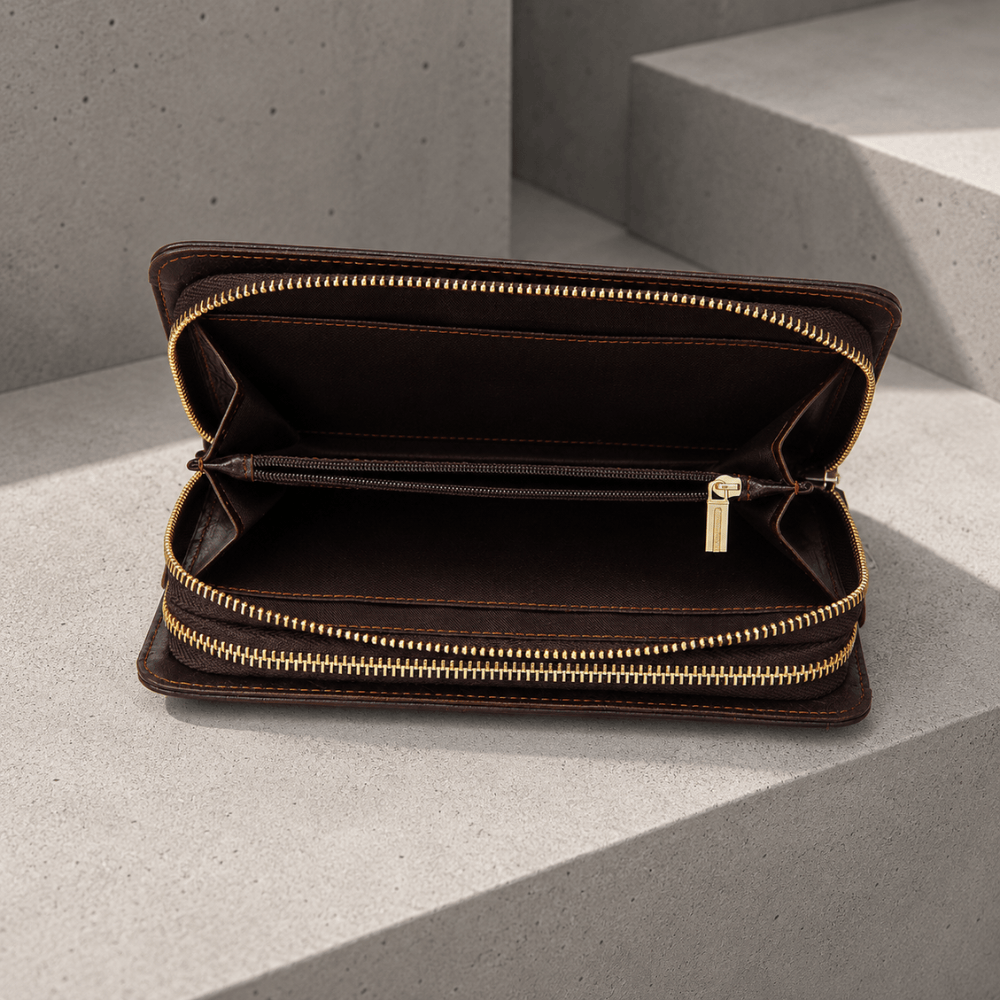 Grand portefeuille cuir homme compartiment monnaie zippe interieur