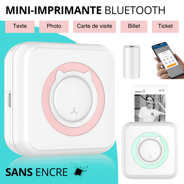 BECCYYLY Mini imprimante Photo Portable Mini imprimante Photo Portable  Exclusive Les imprimantes Bluetooth sans Fil prennent en Charge  l'impression Couleur de Smartphone : : Autres