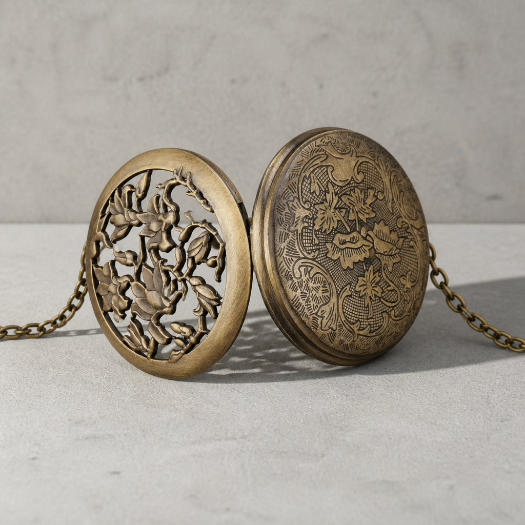 Des Finitions Exemplaires - Montre à Gousset Costume Homme en Bronze Fleuri, modèle Gabin