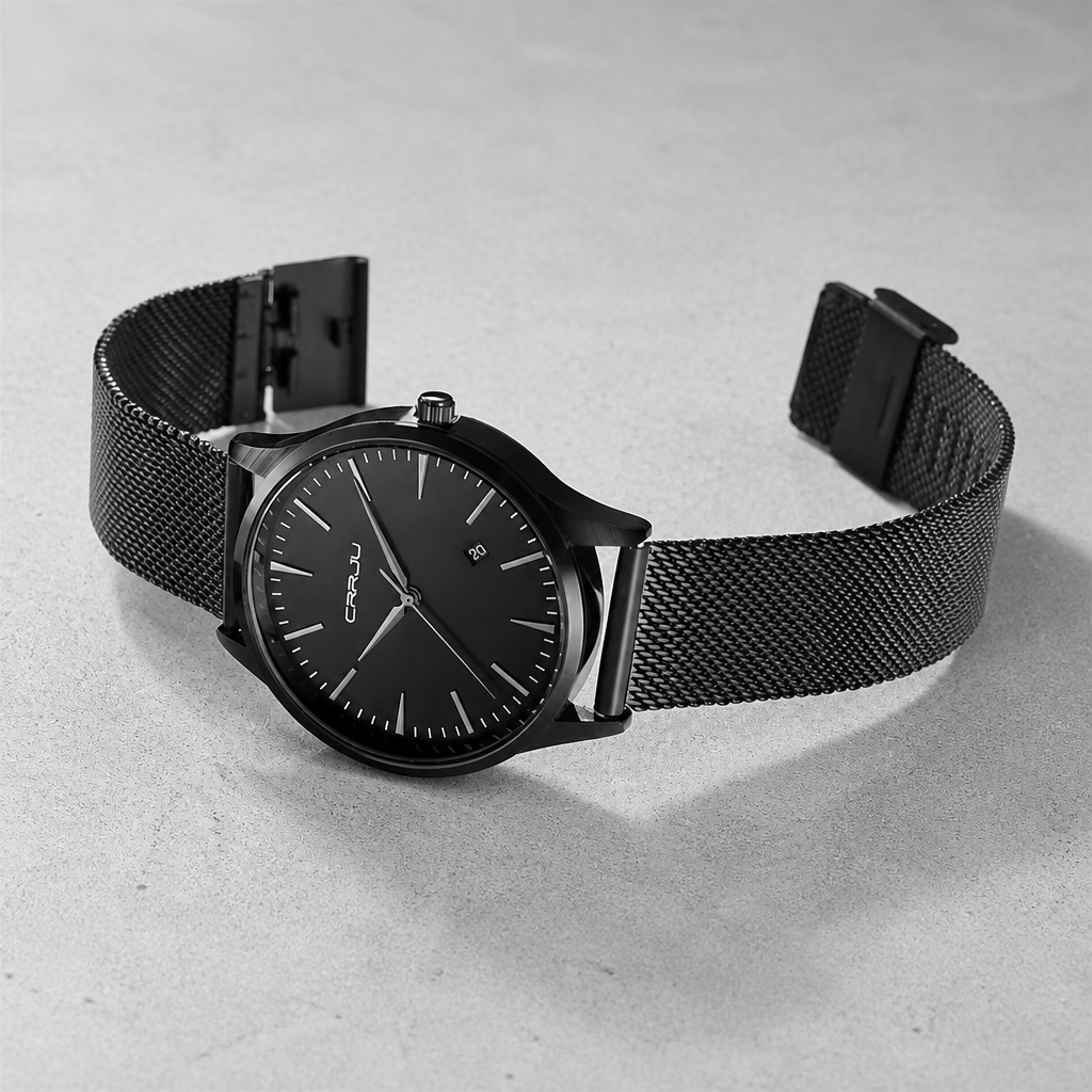 Maille milanaise ouverte et fermoir à glissière de la montre