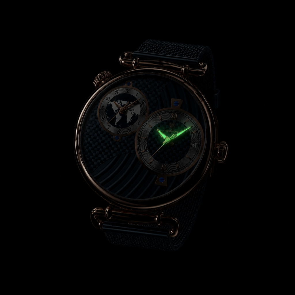 Des Finitions Exemplaires - Montre Homme Carte du Monde Bracelet Milanais, modèle Marco