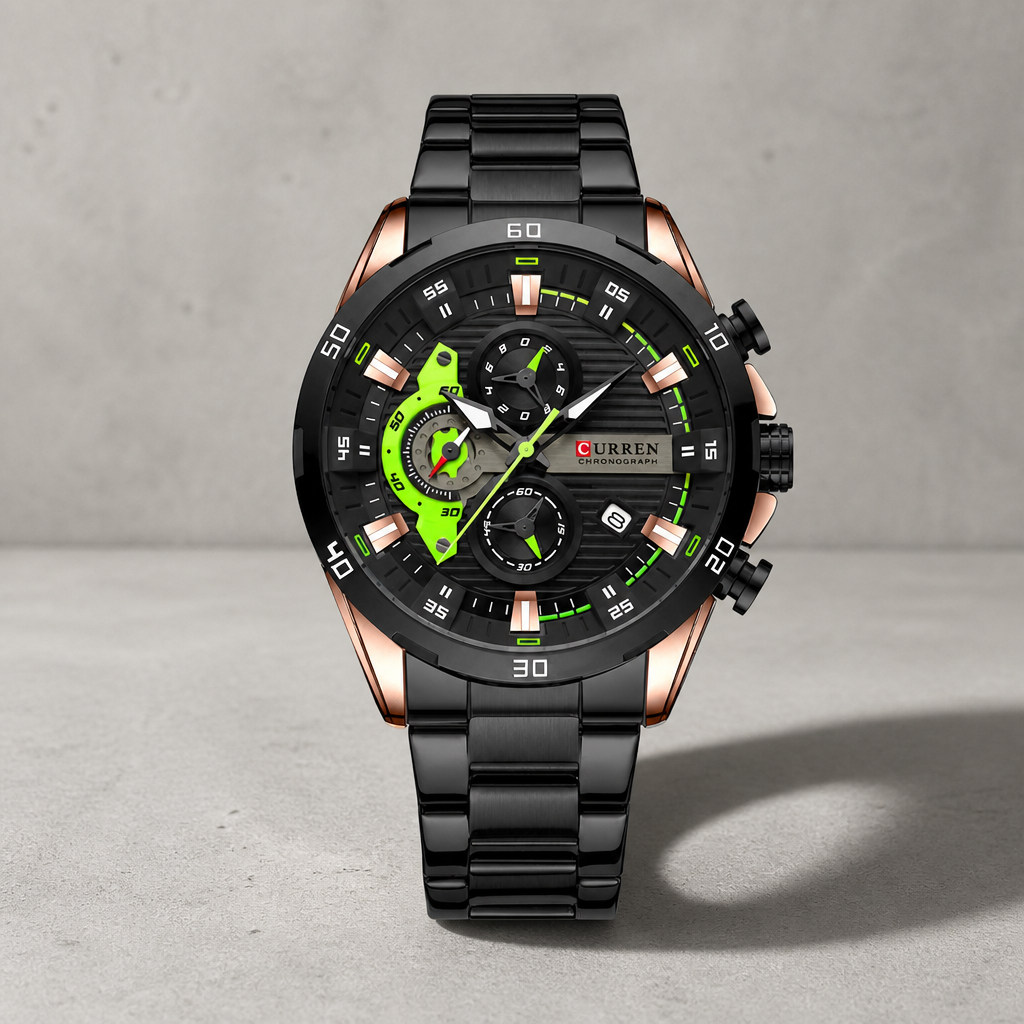 Des Finitions Exemplaires - Montre Homme Chronographe Acier Sport, modèle Enzo