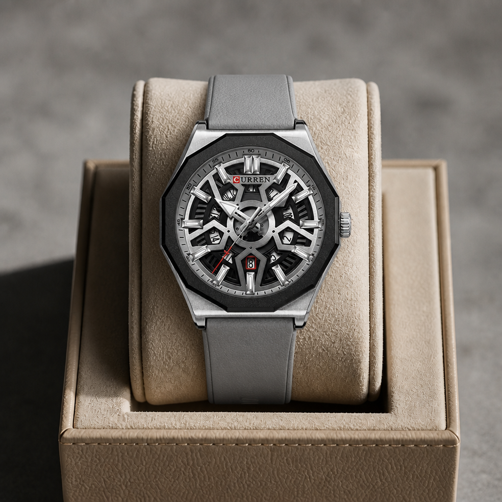 Montre homme sportive grise dans son écrin La Boutique Des Hommes