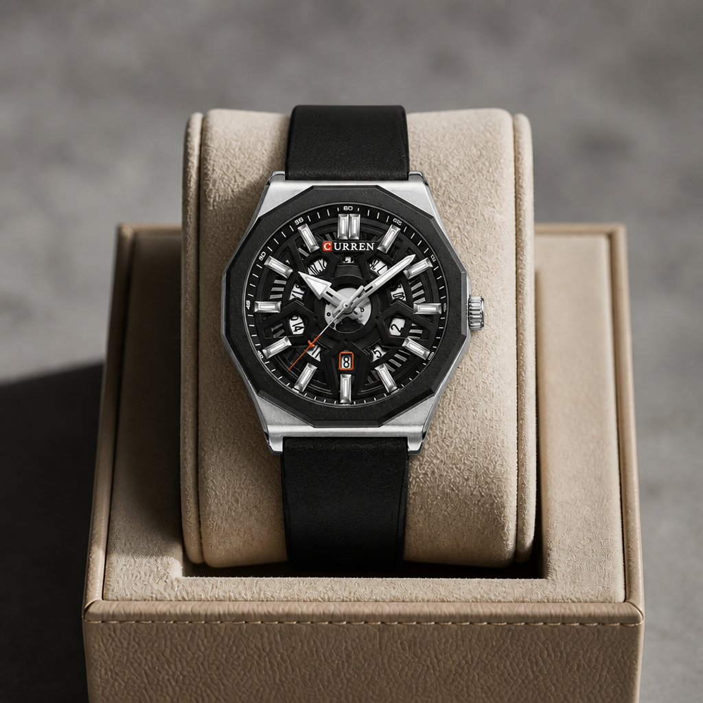 Montre homme sportive noire dans son écrin La Boutique Des Hommes