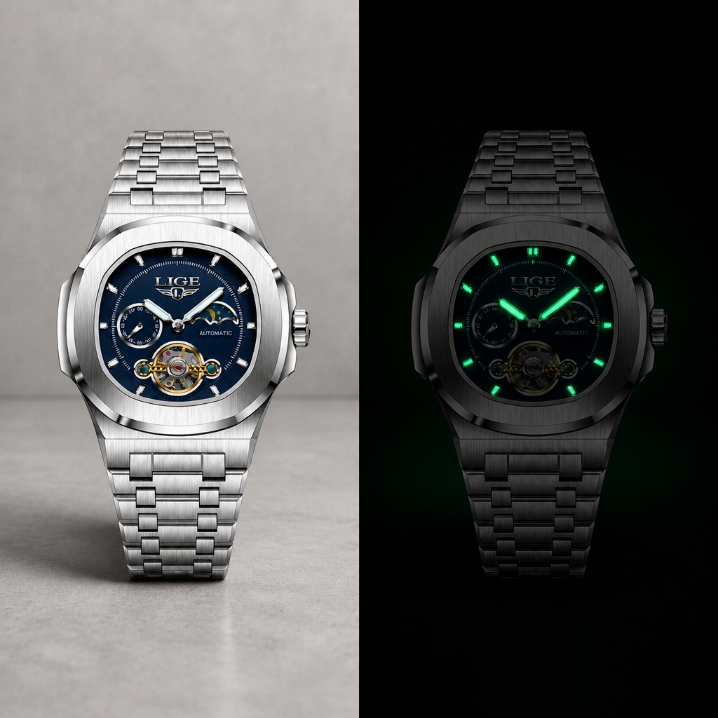 Des Finitions Exemplaires - Montre Phase de Lune Homme Automatique, modèle Firmin