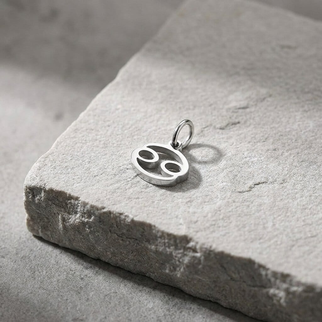 pendentif argent signe astrologique acier inoxydable cancer