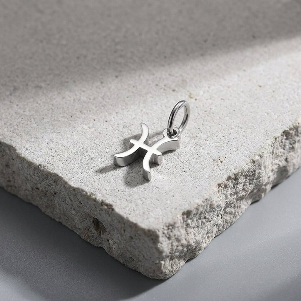 pendentif homme signe astrologique argent poisson