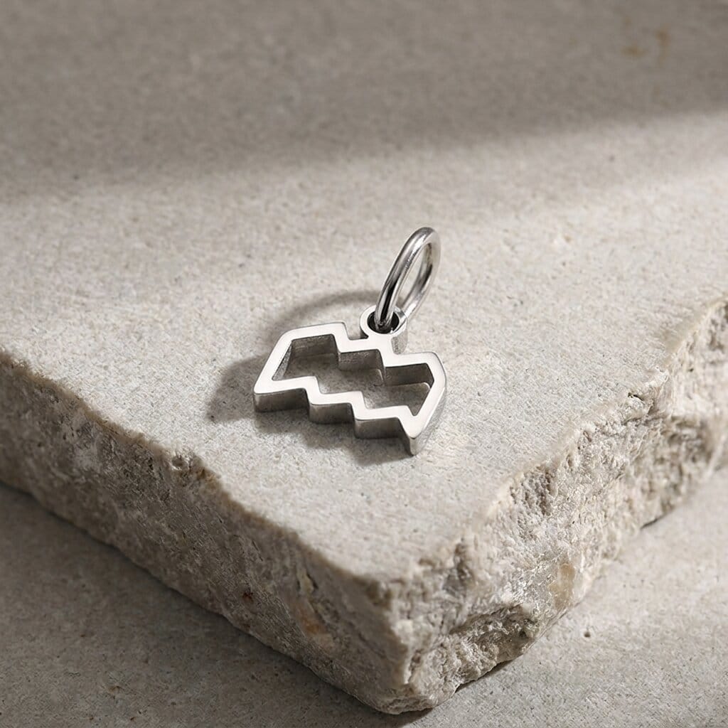 pendentif homme signe astrologique argent verseau
