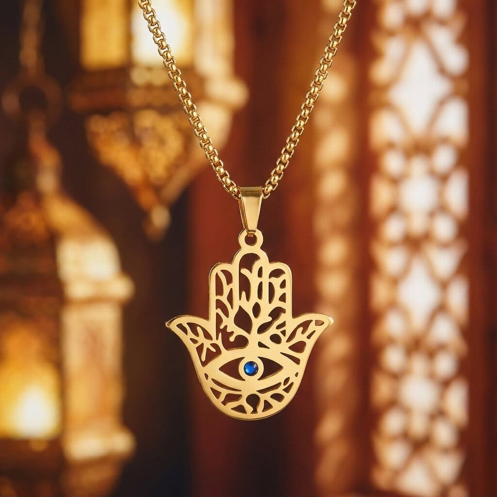 Des finitions exemplaires - Collier Main de Fatma Homme Pendentif Hamsa Acier