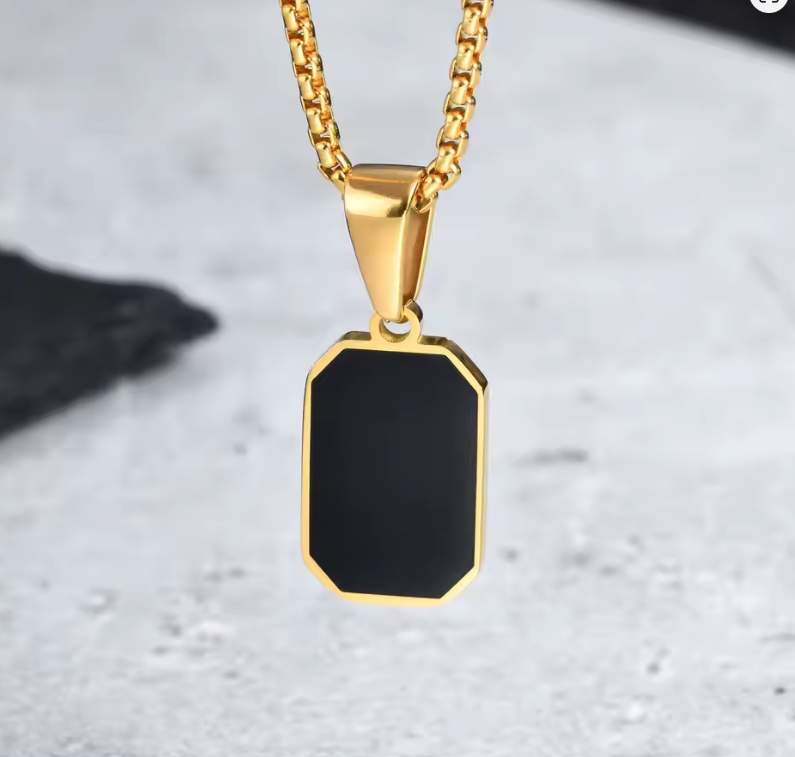 pendentif noir et or homme personnalisé