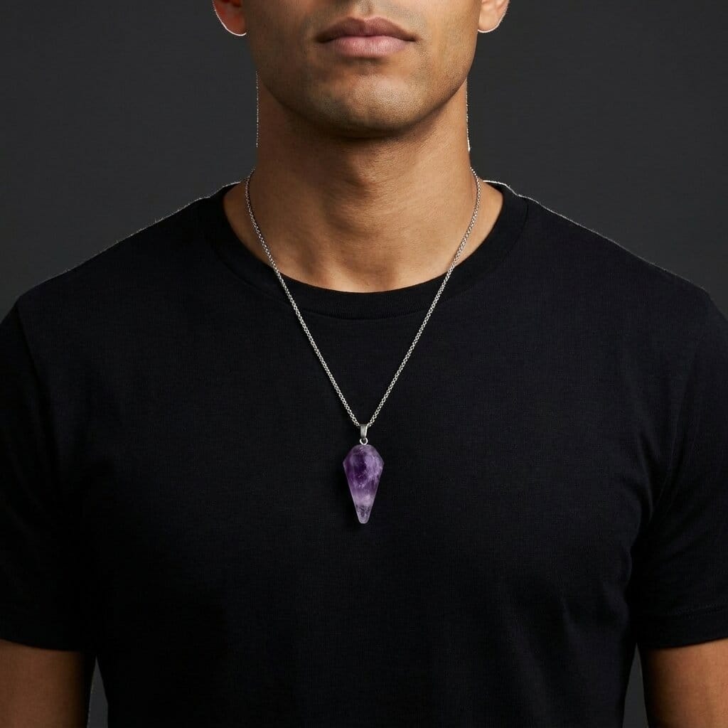 pendentif homme violet
