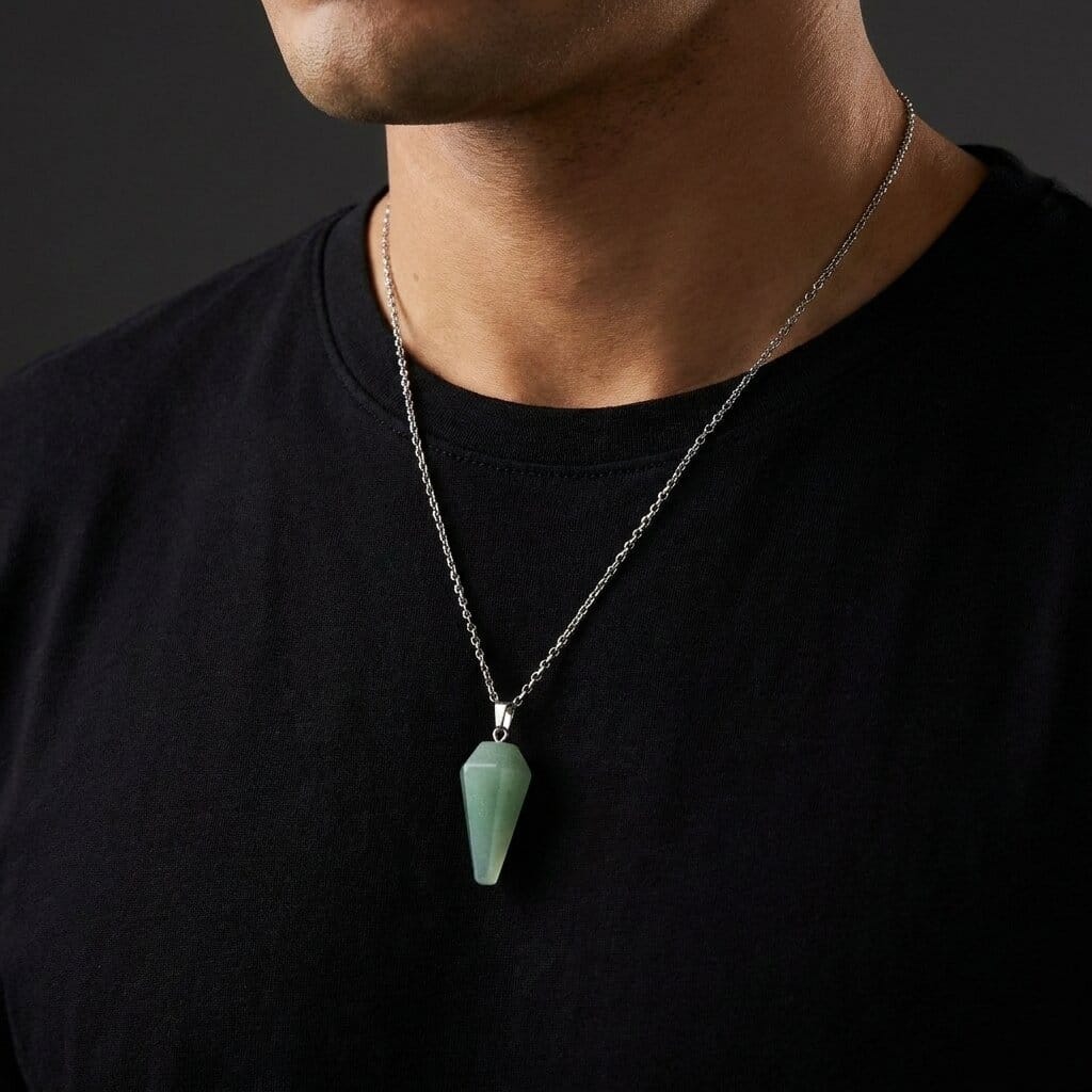 pendentif original homme vert clair