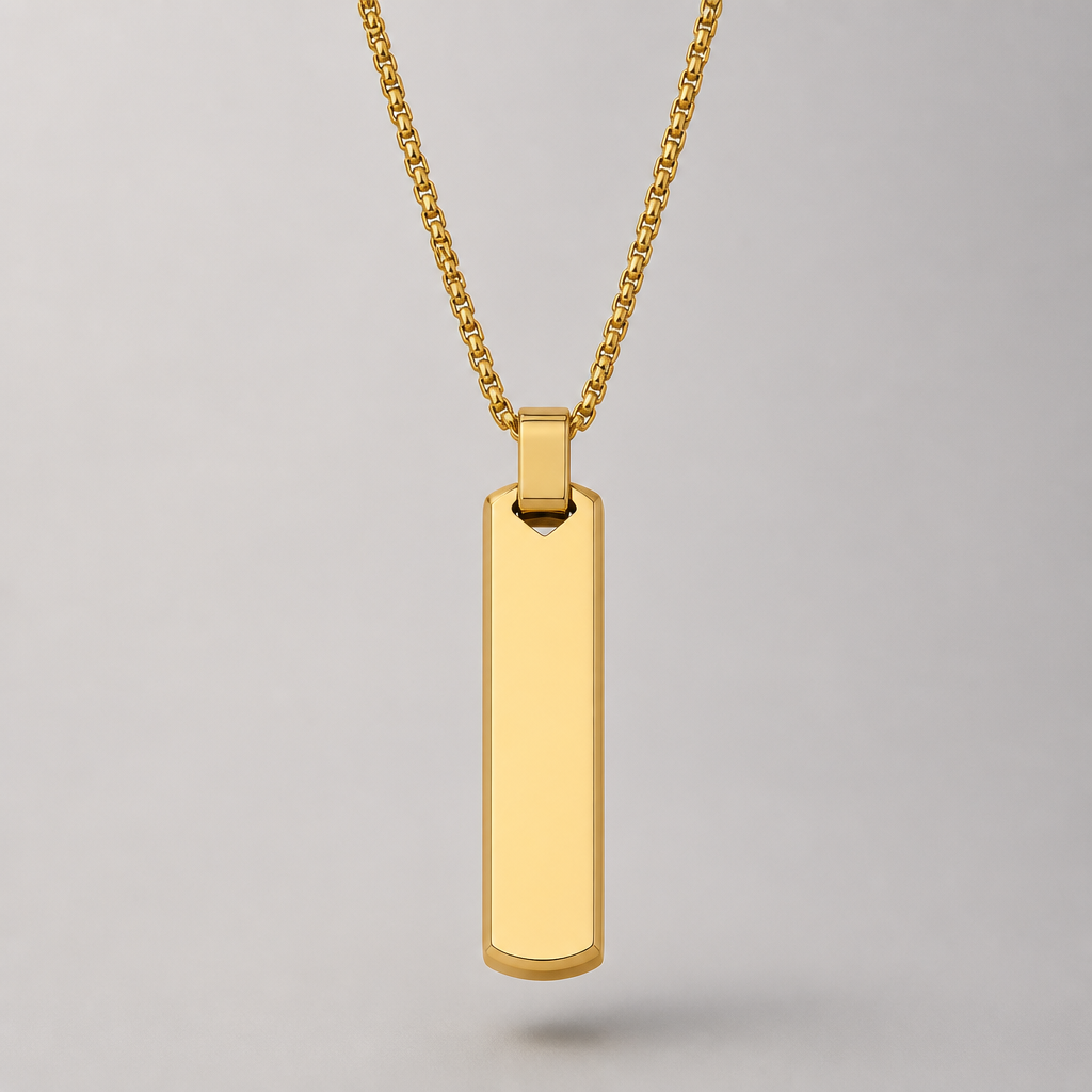pendentif lettre homme or acier inoxydable
