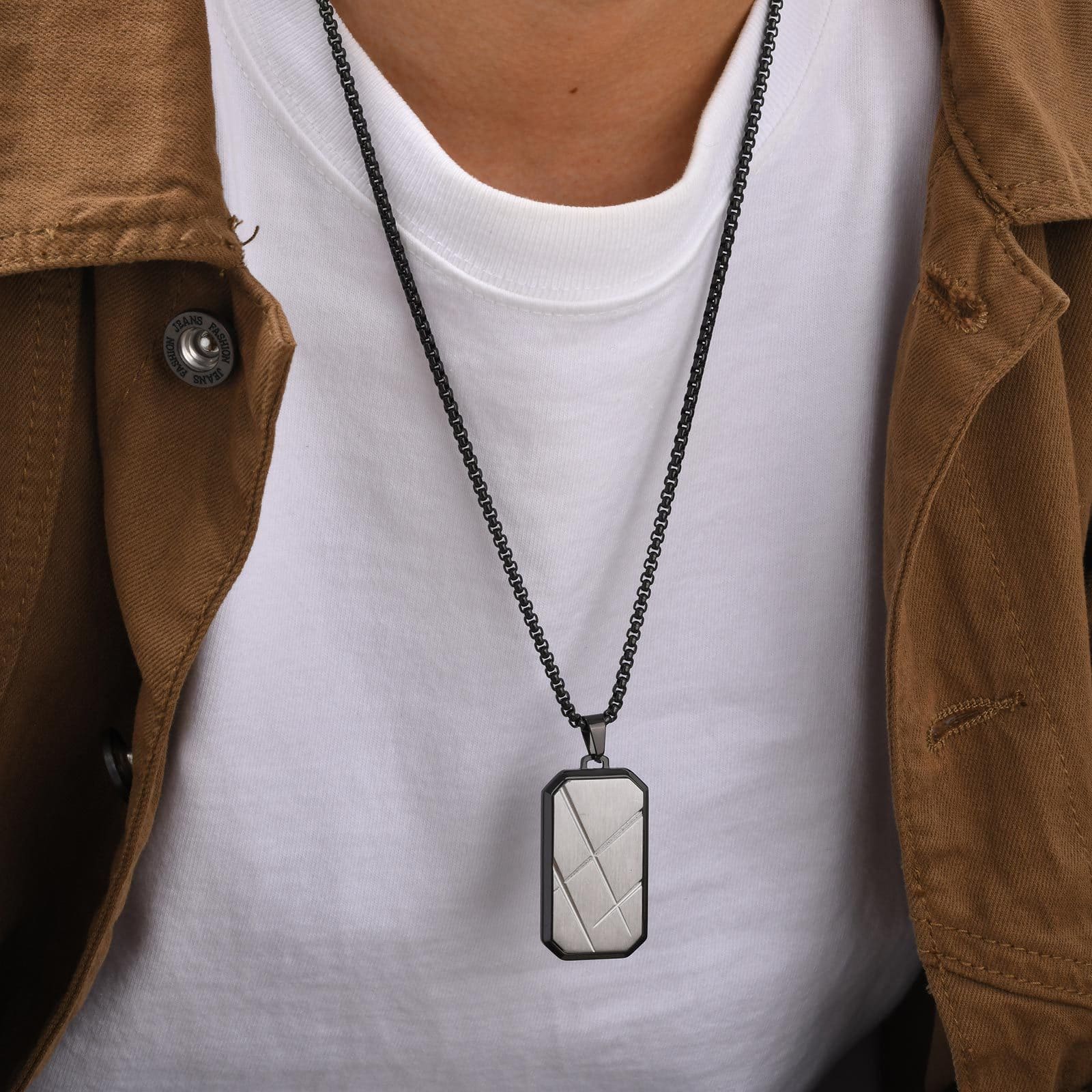 collier pendentif homme luxe argent