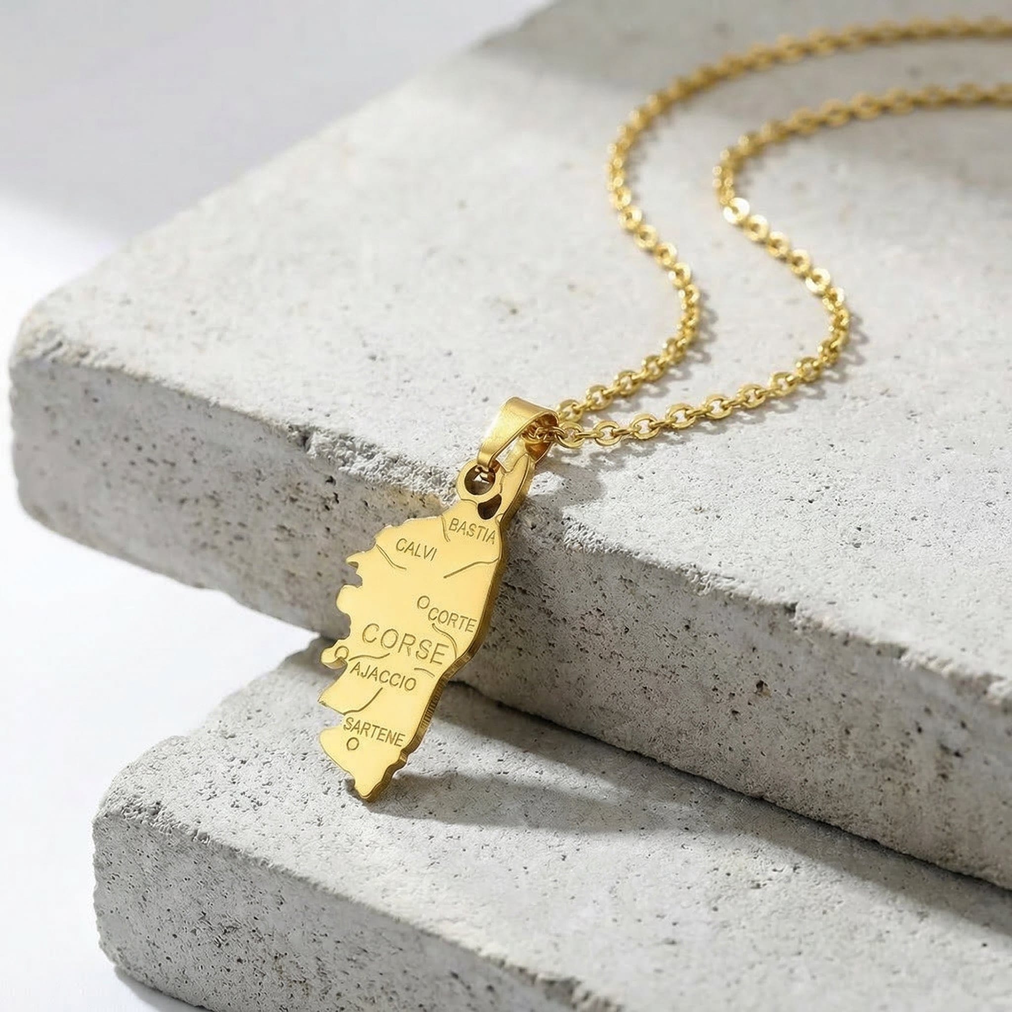 colier homme pendentif corse or acier