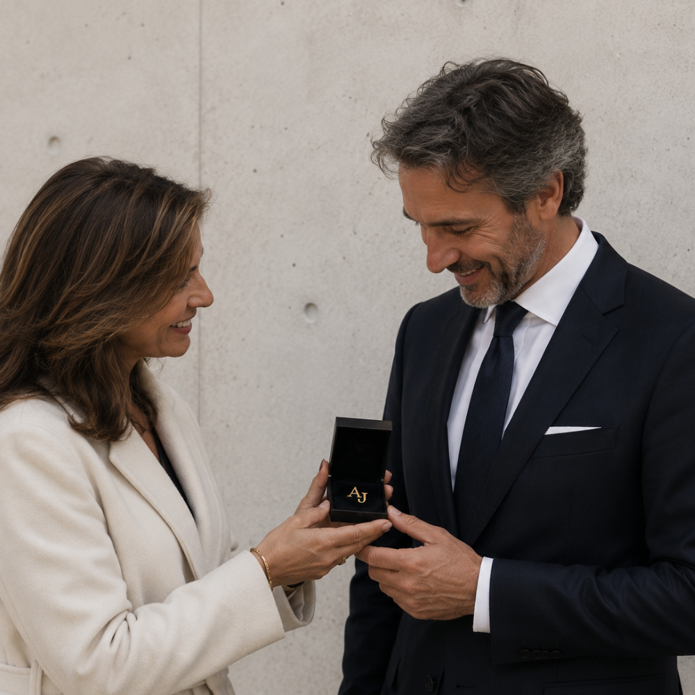 pins personnalisé homme or idée cadeau initiales