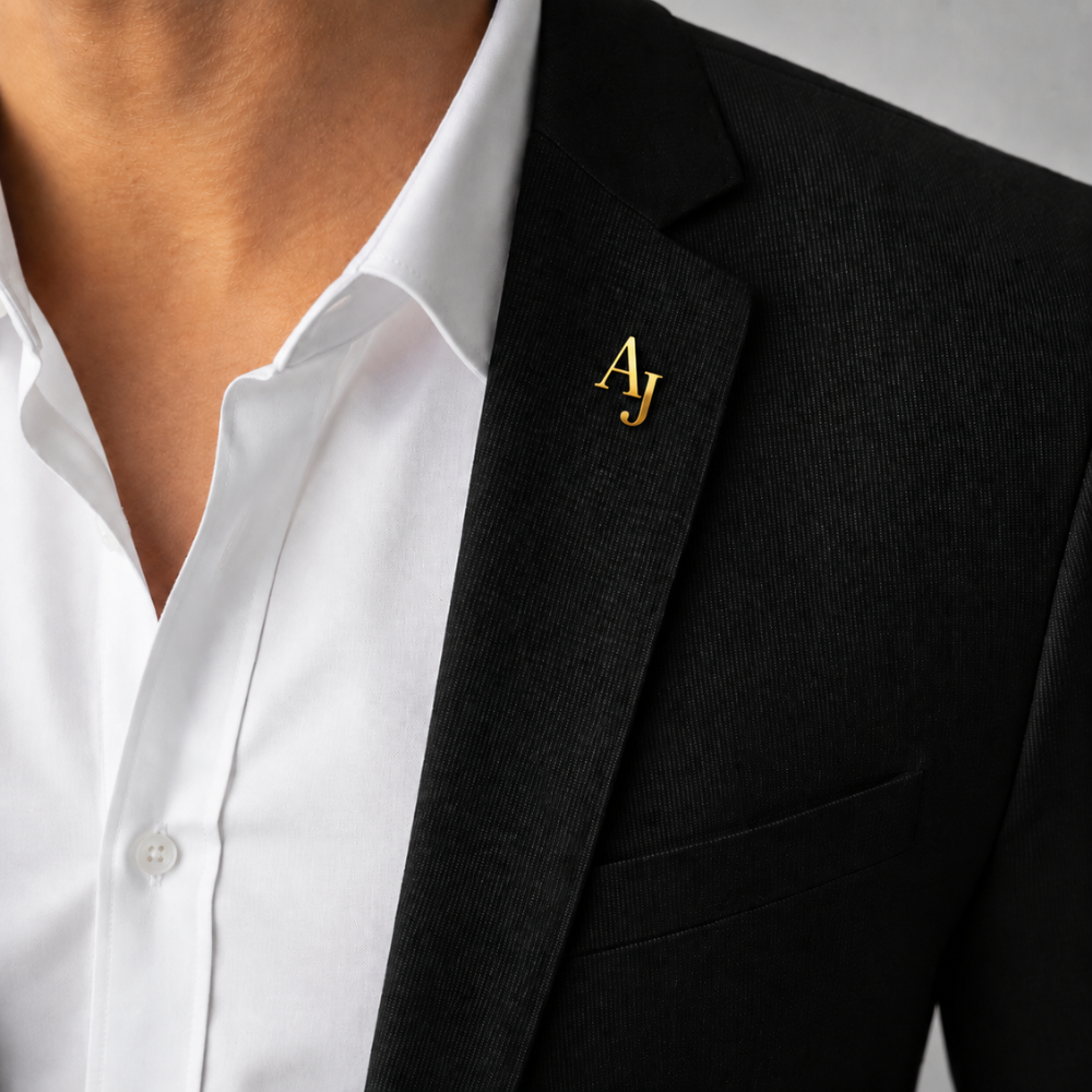 pins personnalisé homme or revers de veste métal