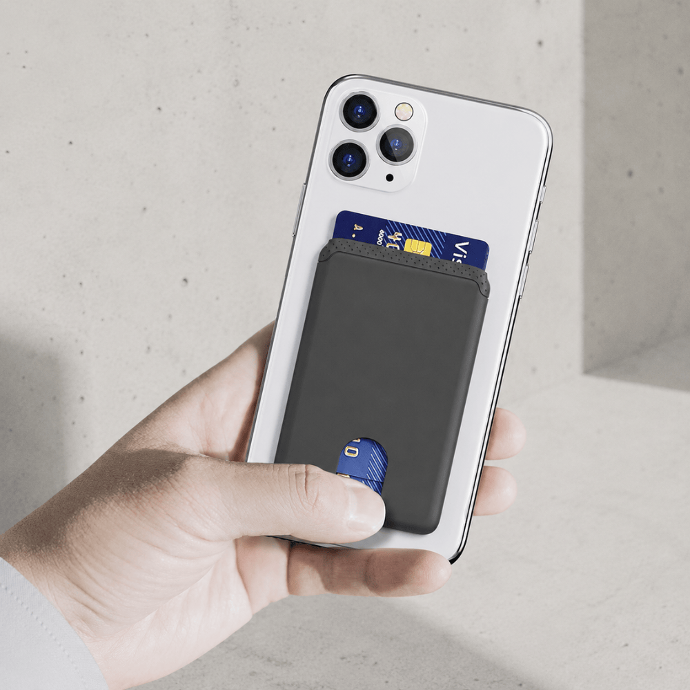 Porte-cartes autocollant téléphone homme noir