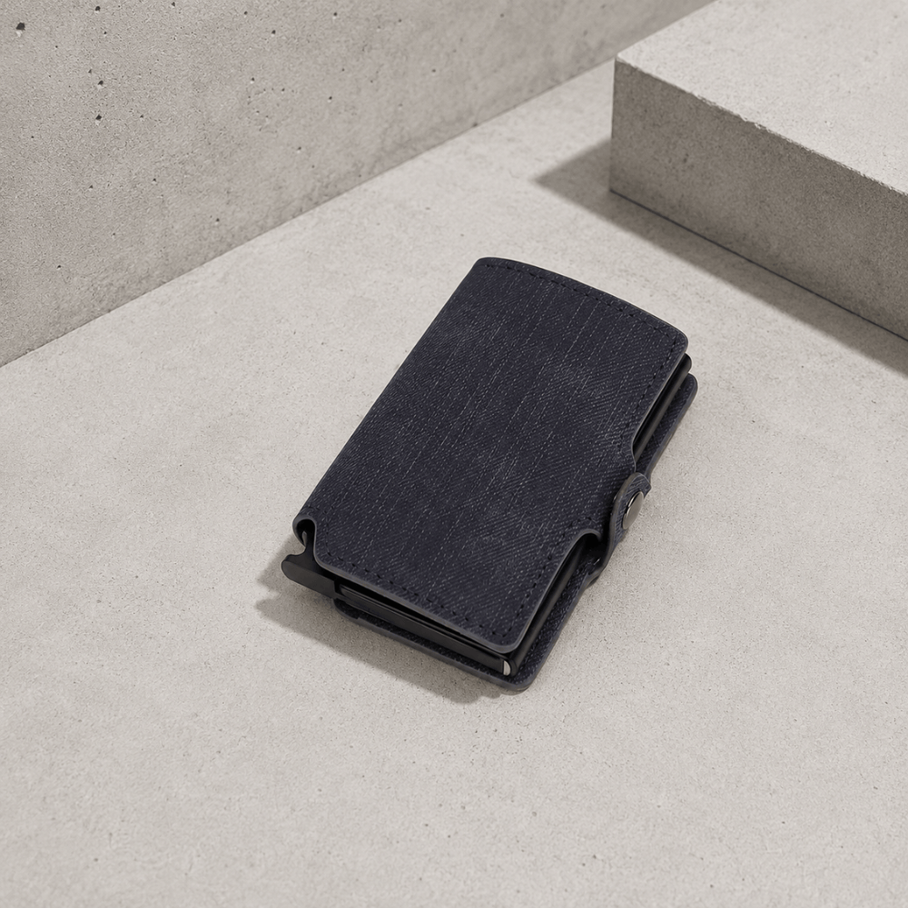 Porte-cartes homme aluminium RFID slim noir