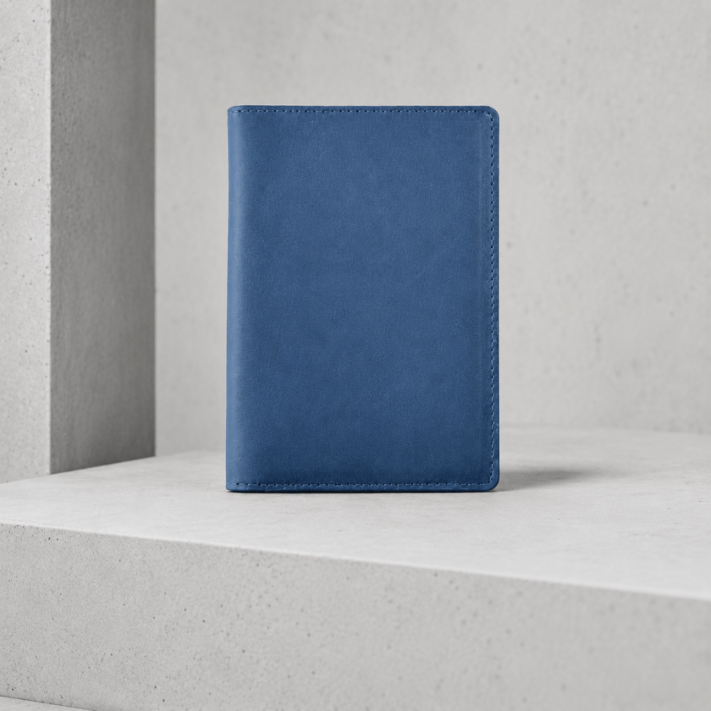 Porte-cartes homme cuir veritable voyage bleu