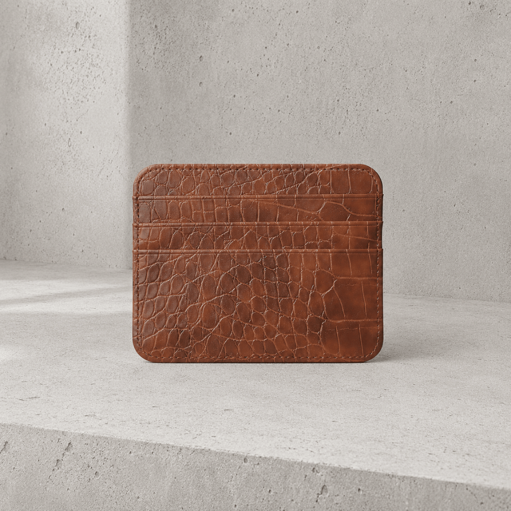 Des Finitions Exemplaires - Porte-Cartes Homme Luxe Façon Crocodile Compact