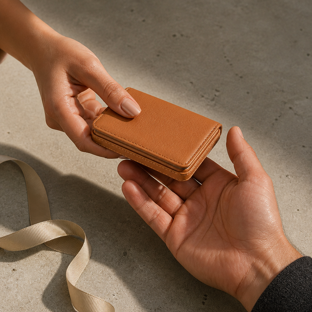 porte-cartes homme aimanté camel idée cadeau