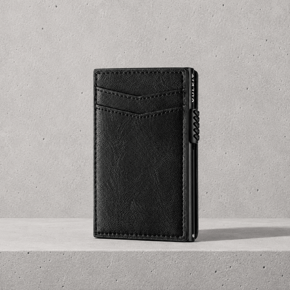 Porte-cartes homme RFID aluminium noir à éjection automatique 