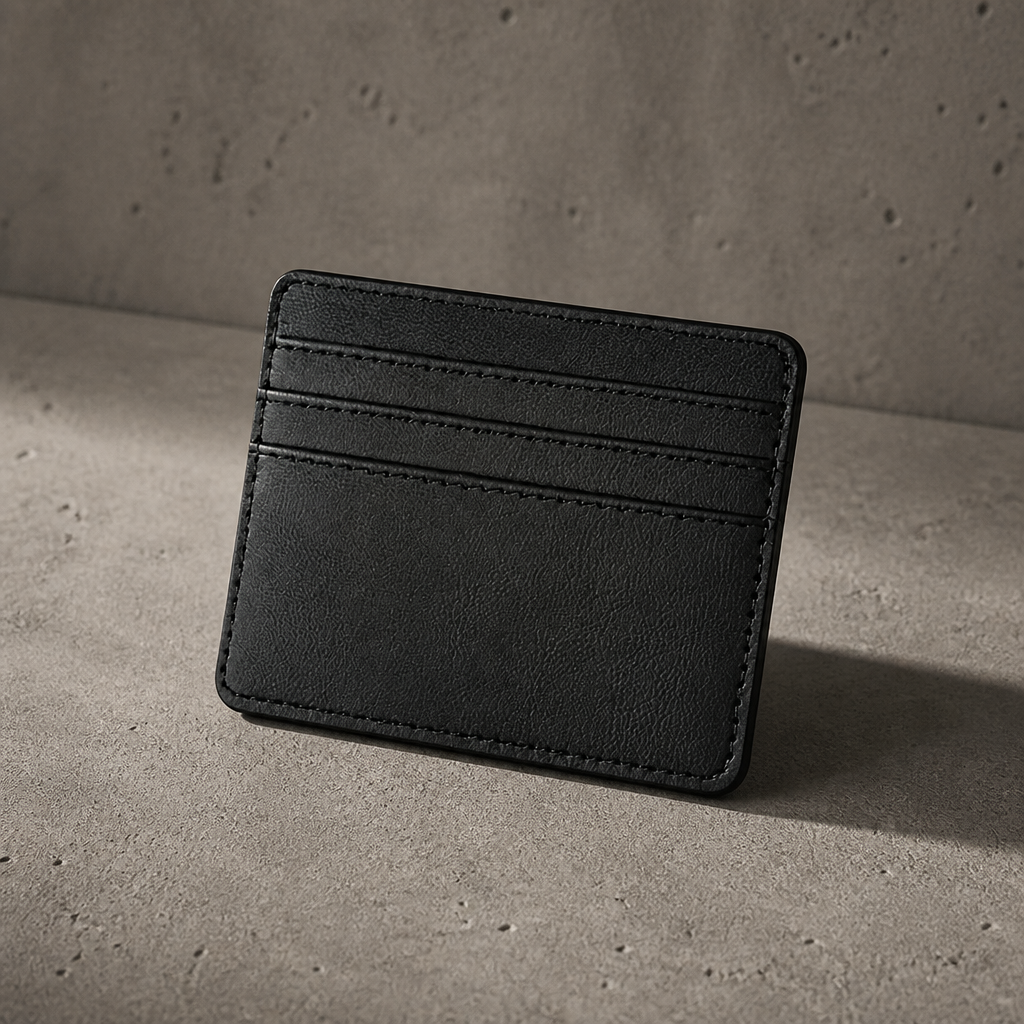porte-cartes homme slim minimaliste noir