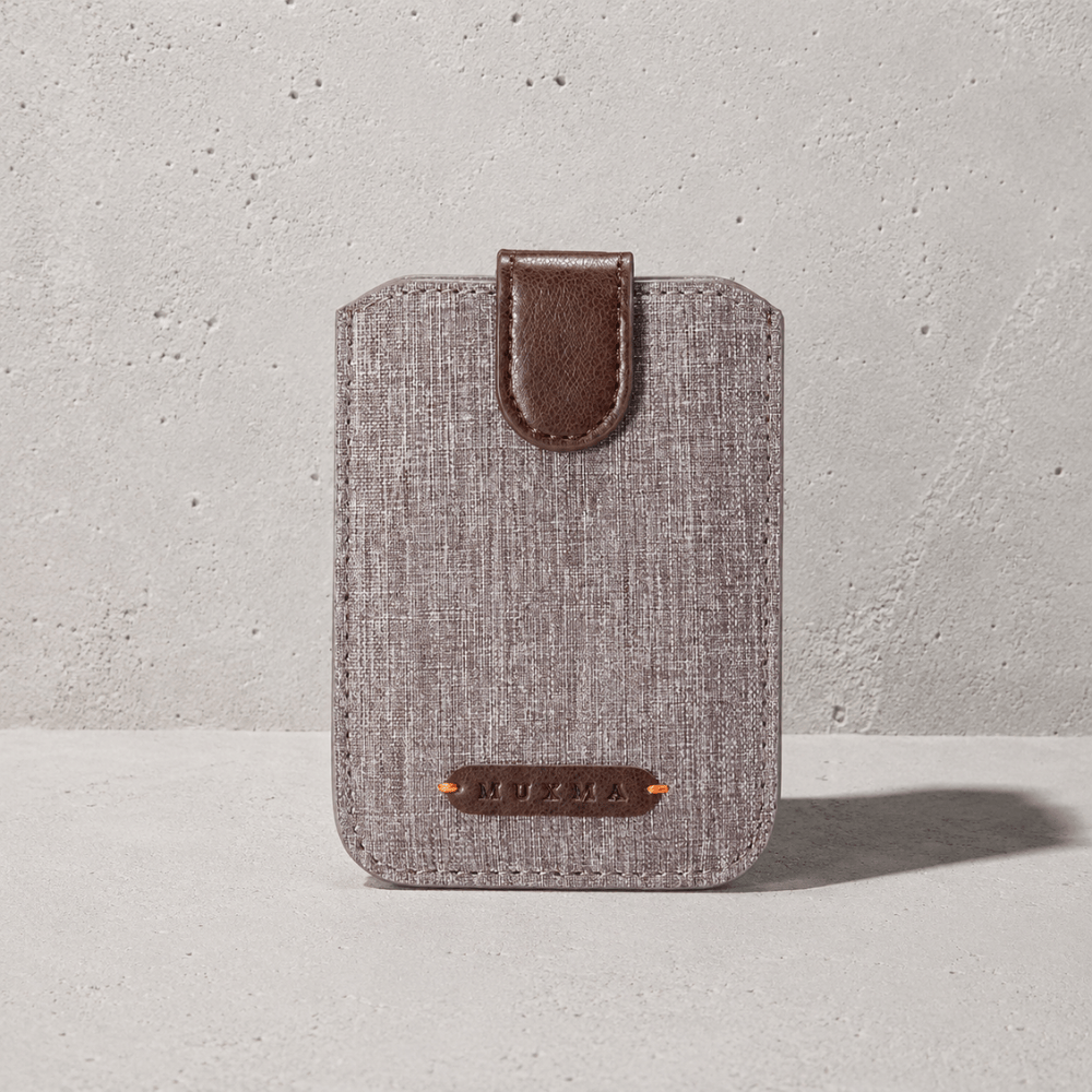porte-carte téléphone RFID marron languette