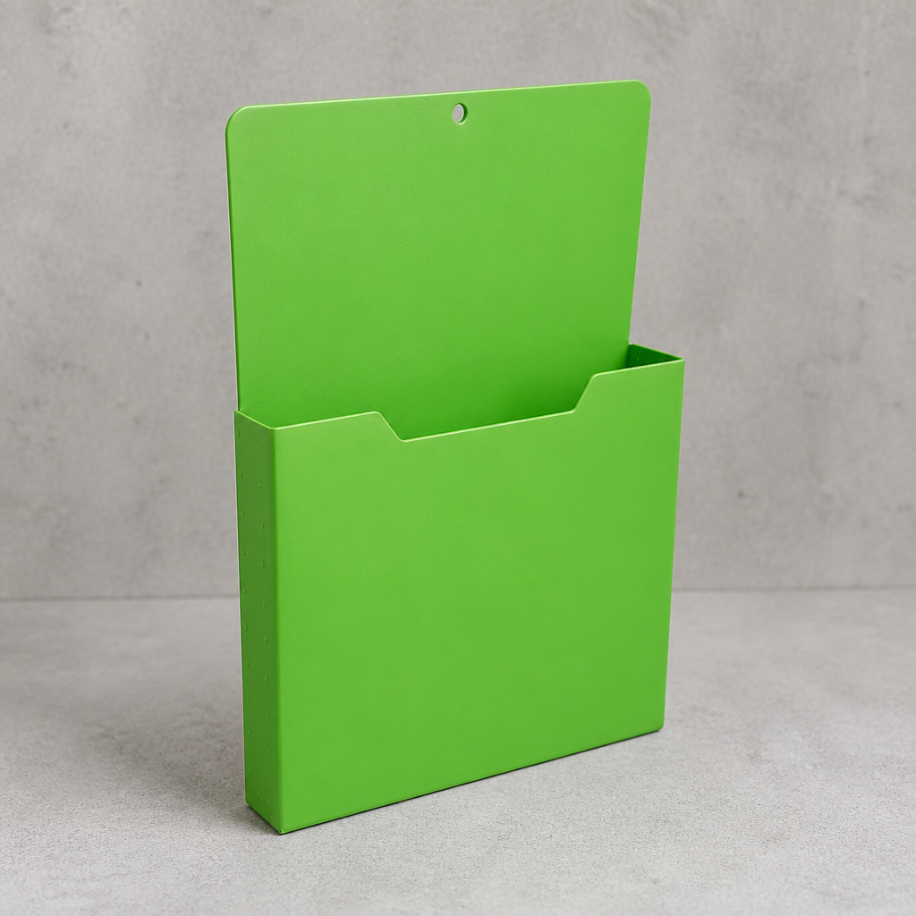 Porte-document mural magnétique A4 vert en plastique