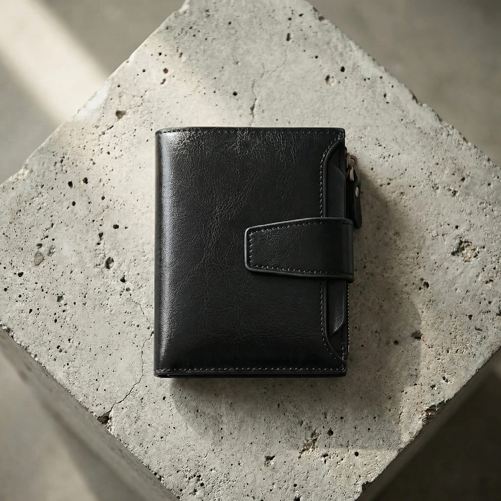 portefeuille compact homme noir rfid similicuir