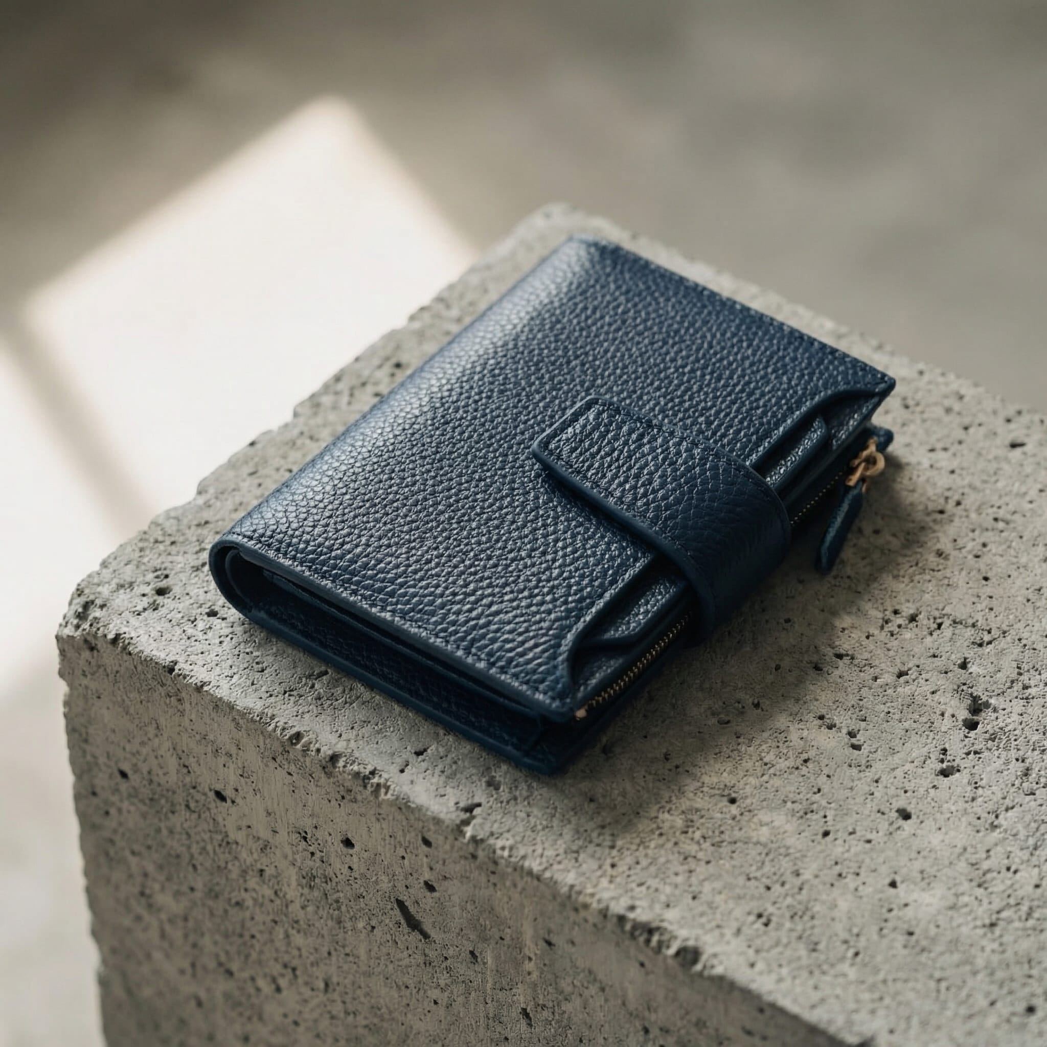portefeuille homme bleu marine compact rfid