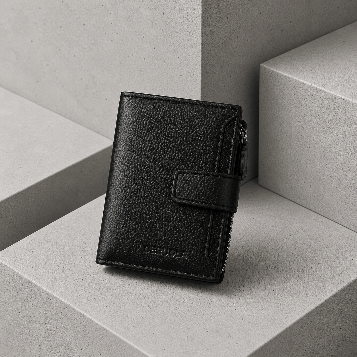 portefeuille homme cuir 3 volets noir vachette véritable