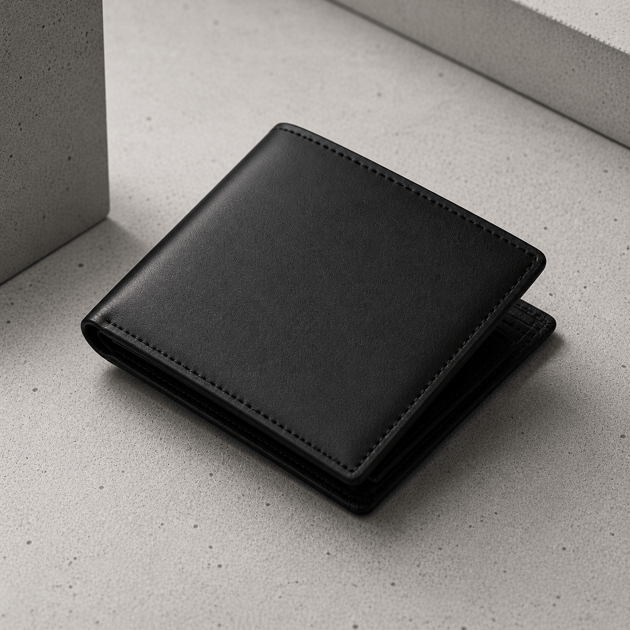 portefeuille homme noir cuir véritable compact horizontal fermé