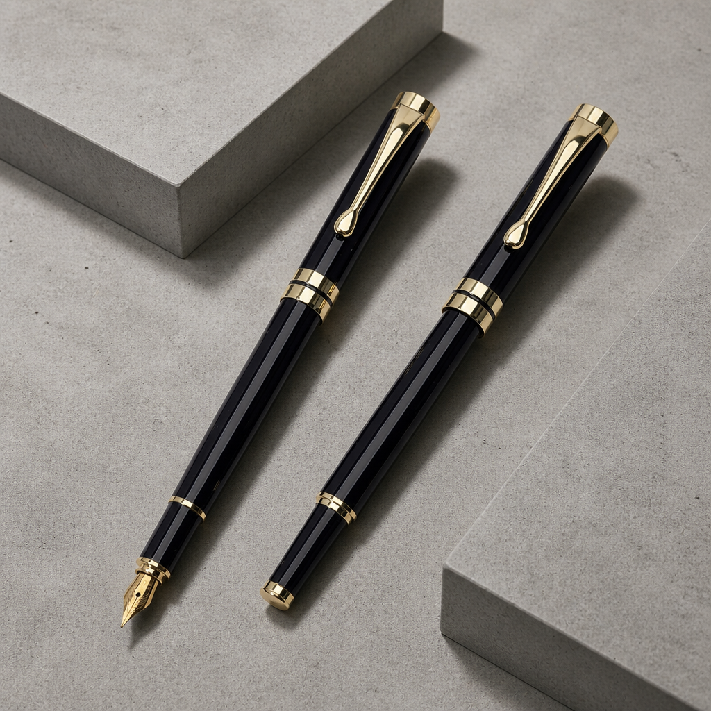 Des Finitions Exemplaires - Stylo Cadeau Homme : Plume Dorée en Métal Laqué