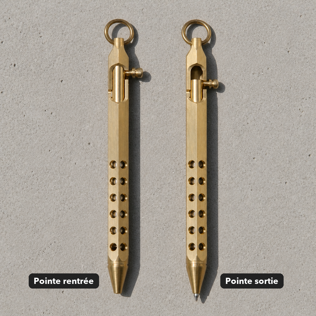 Des Finitions Exemplaires - Stylo Original Homme en Laiton à Verrou Bolt Action