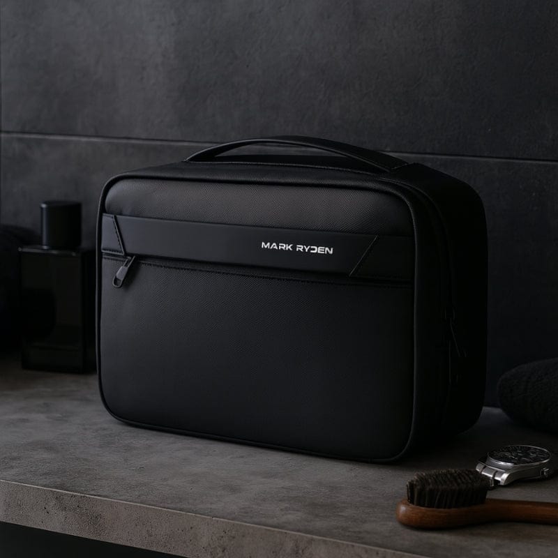 trousse de toilette homme cuir voyage compact format déplacement professionnel