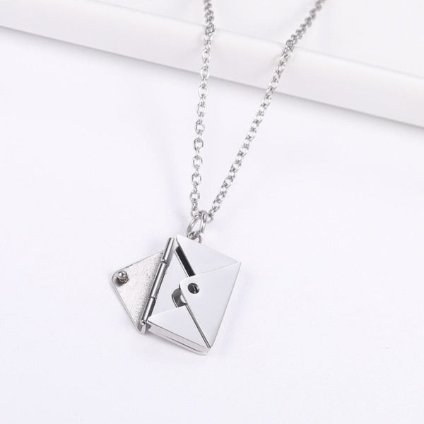 collier et pendentif enveloppe personnalisable argent