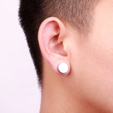 BOUCLES D'OREILLE AIMANT RONDE ARGENT