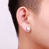 BOUCLES D'OREILLE AIMANT RONDE ARGENT