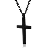 Collier et pendentif croix chrétienne noir