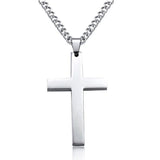 Collier et pendentif croix chrétienne argent