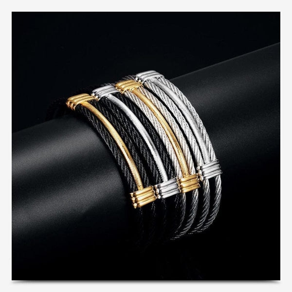 Bracelet jonc luxe or et argent