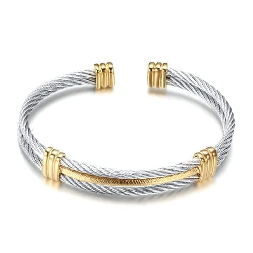 Bracelet jonc luxe or et argent