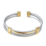 Bracelet jonc luxe or et argent