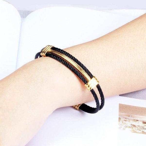 Bracelet jonc luxe or