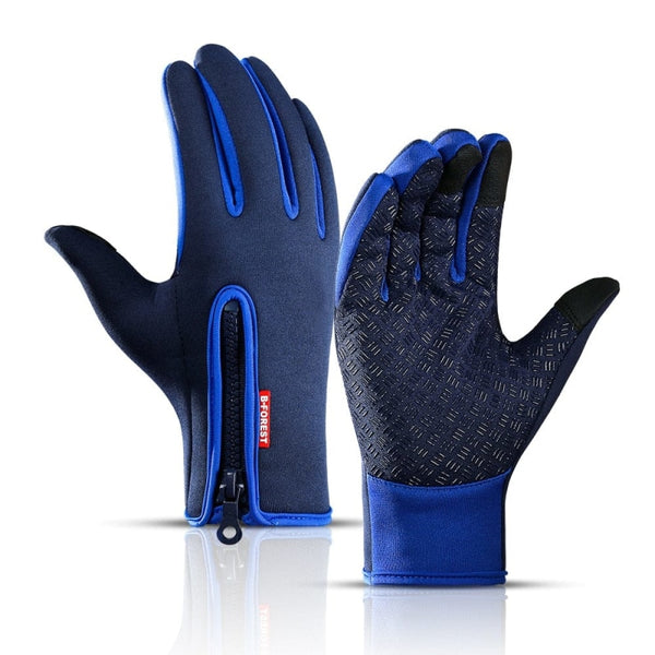 gants tactiles thermiques chauffants pour l'hiver pour homme bleu