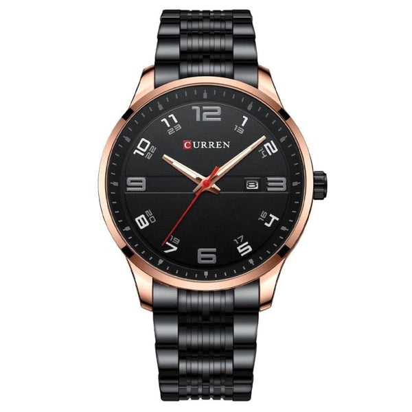 montre homme acier design luxe noire