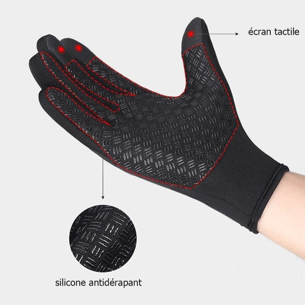 résistance et matière antidérapante des gants tactiles thermiques chauffants pour l'hiver pour homme