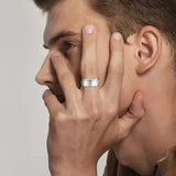 Bague anti stress en argent pour homme